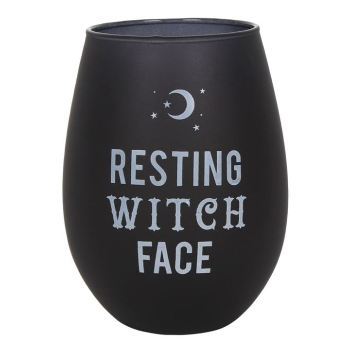 Resting Witch Face Stemless Wine Glass