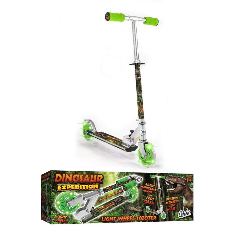 Dinosaur Push Scooter with 2 Light up Wheel for Children Boy Girl SV14697, close-up detail