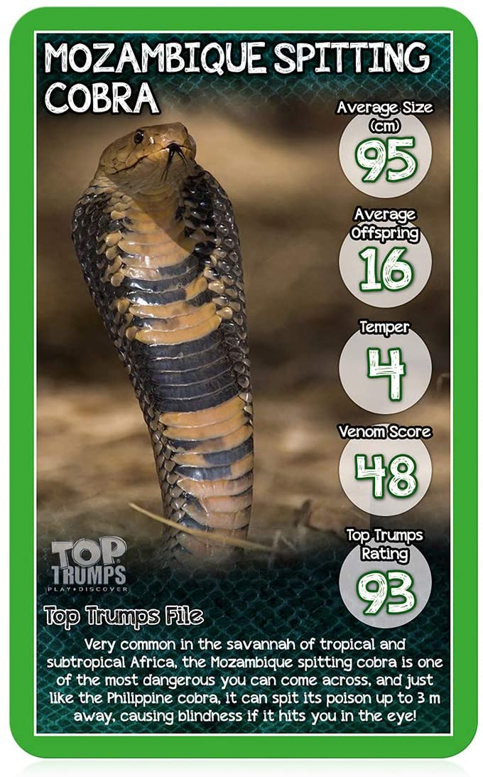 Top Trumps Classics Snakes Card Game