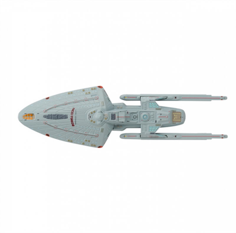 U.S.S. Voyager NCC-73602 (Sternbach concept) Model Diecast Ship BONUS ISSUE (Eaglemoss / Star Trek), side angle