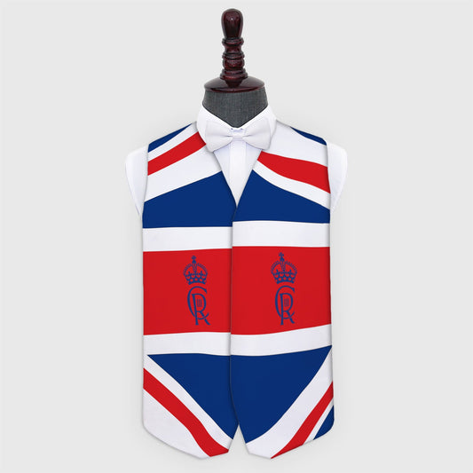 King Charles Coronation - GB Flag - Novelty Costume Fancy Dress Waistcoat ( 4 sizes available ), alternate view