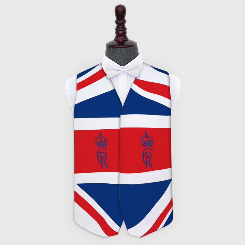 King Charles Coronation - GB Flag - Novelty Costume Fancy Dress Waistcoat ( 4 sizes available ), alternate view
