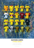 Watford FC Shirts - A2 Signed Limited Edition Prints collectible from Terry Kneeshaw Art