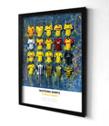 Watford FC Shirts - A2 Signed Limited Edition Prints, side angle