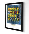 Watford FC Shirts A3 collectible from Terry Kneeshaw Art