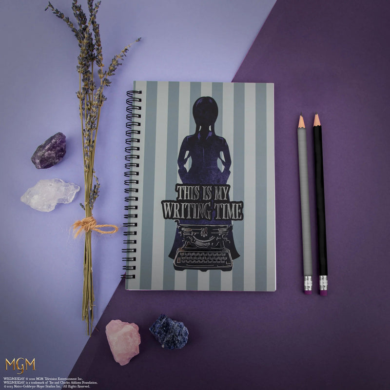 Wednesday This Is My Writing Time Purple Notebook, alternate view