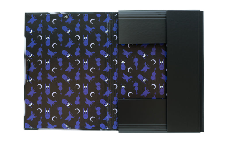 Wednesday File Folder with Elastic Closure 34 x 25.5 cm side angle