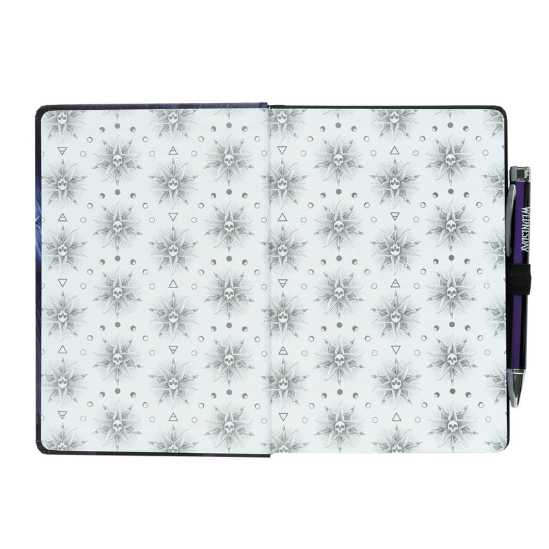 Wednesday Premium A5 Notebook with Projector Pen close up detail