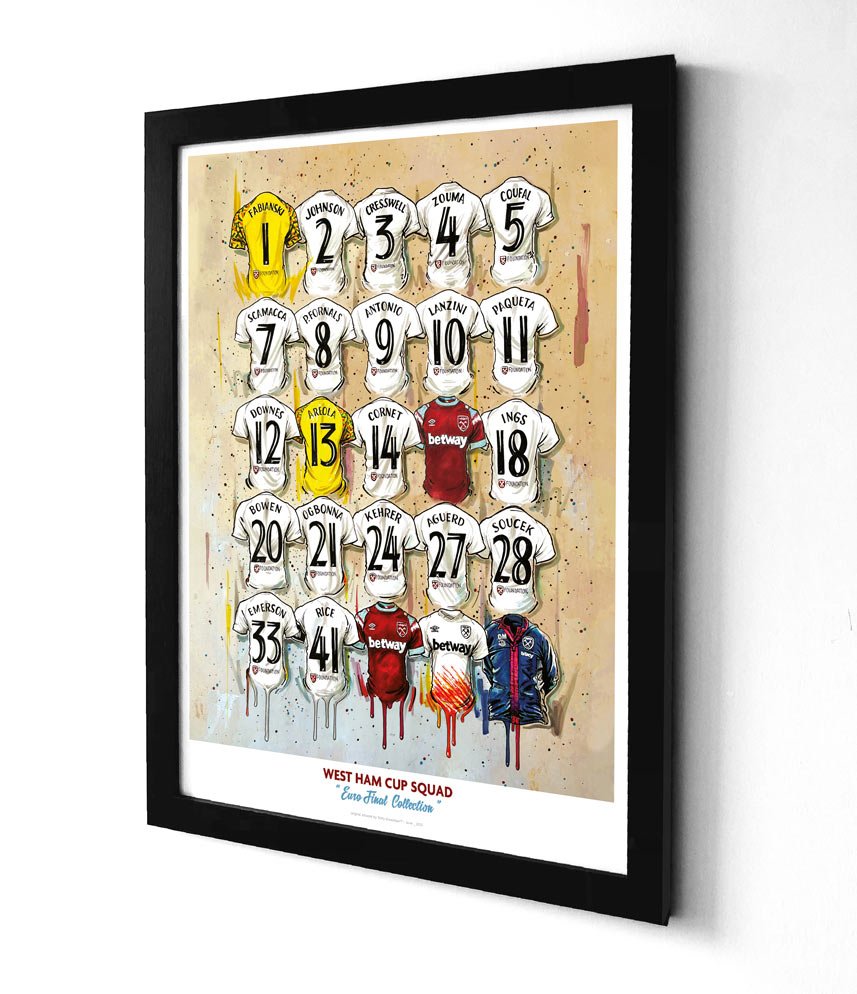 West Ham European Champions Squad Shirts A3 Framed Print – Infinity ...