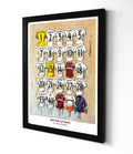 West Ham European Champions Squad Shirts A3 Framed Print collectible from Terry Kneeshaw Art