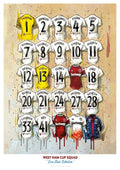 West Ham European Champions Squad Shirts A3 Framed Print, alternate view