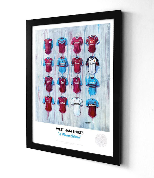 West Ham FC Shirts A3 collectible from Terry Kneeshaw Art