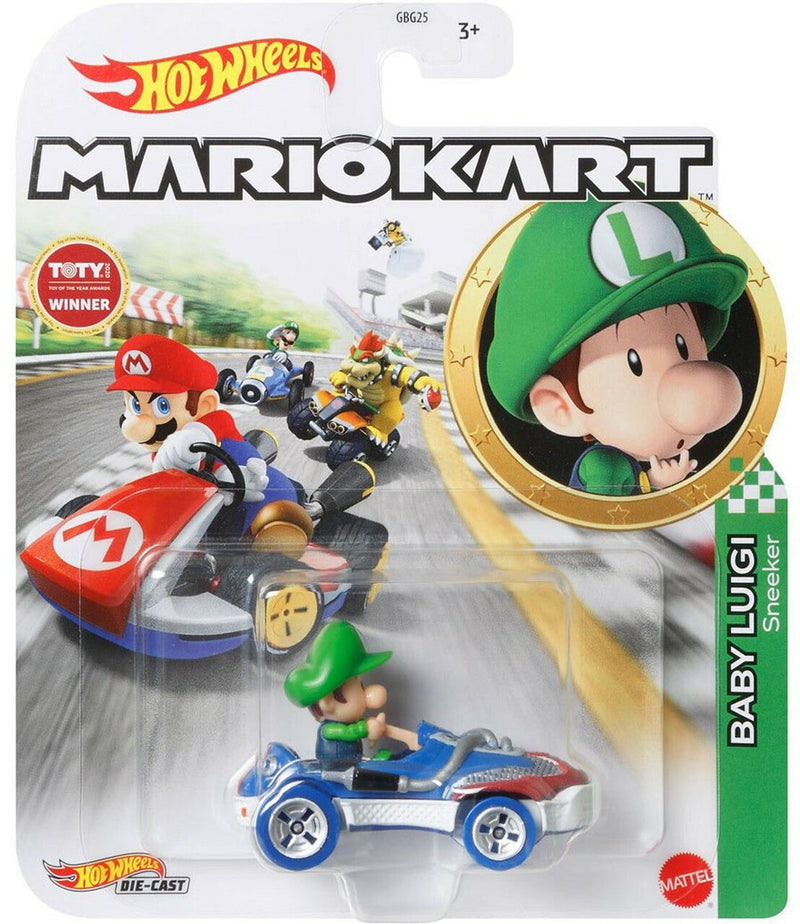 Hot Wheels Die cast Baby Luigi Standard Mario Kart