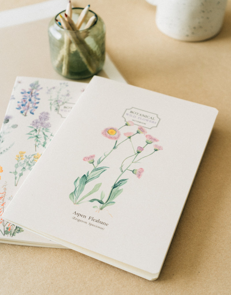 Wild Flowers Pack of 3 A5 Notebooks design detail
