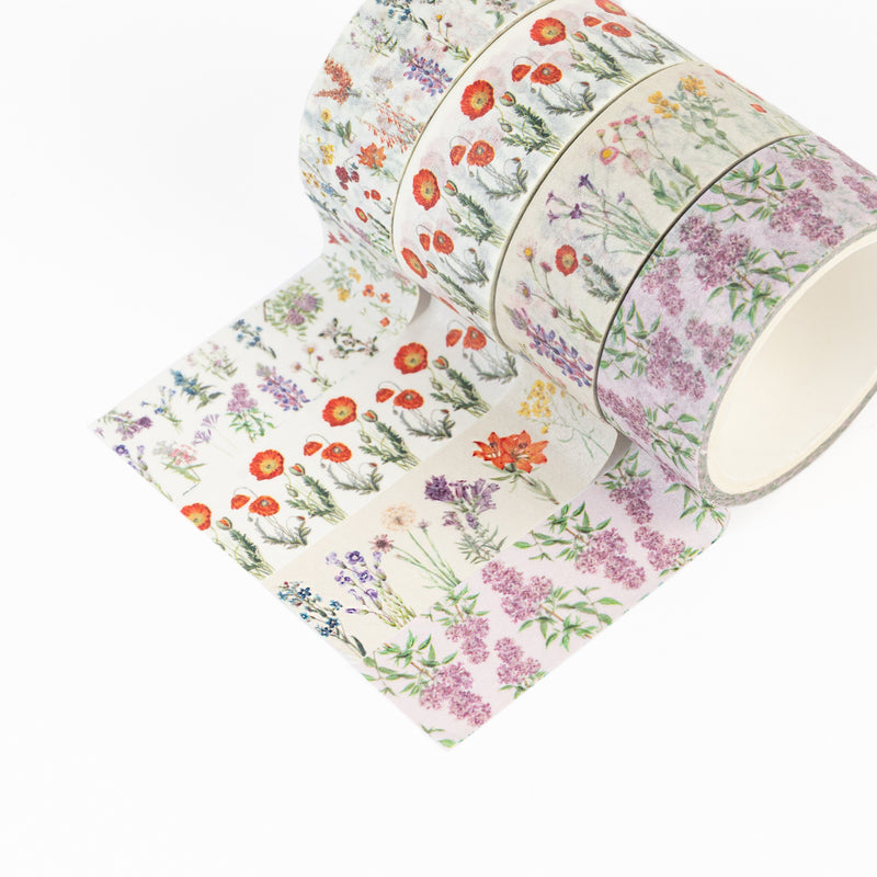 Wild Flowers Washi Tape Set of 4 Rolls 15 mm x 3 m alternate view