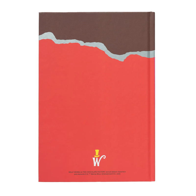 Willy Wonka A5 Notebook With Wonka Bar Gift Box close up detail