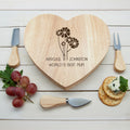 Personalised Worlds Best Mum with Daisy Flowers Heart Cheese Board