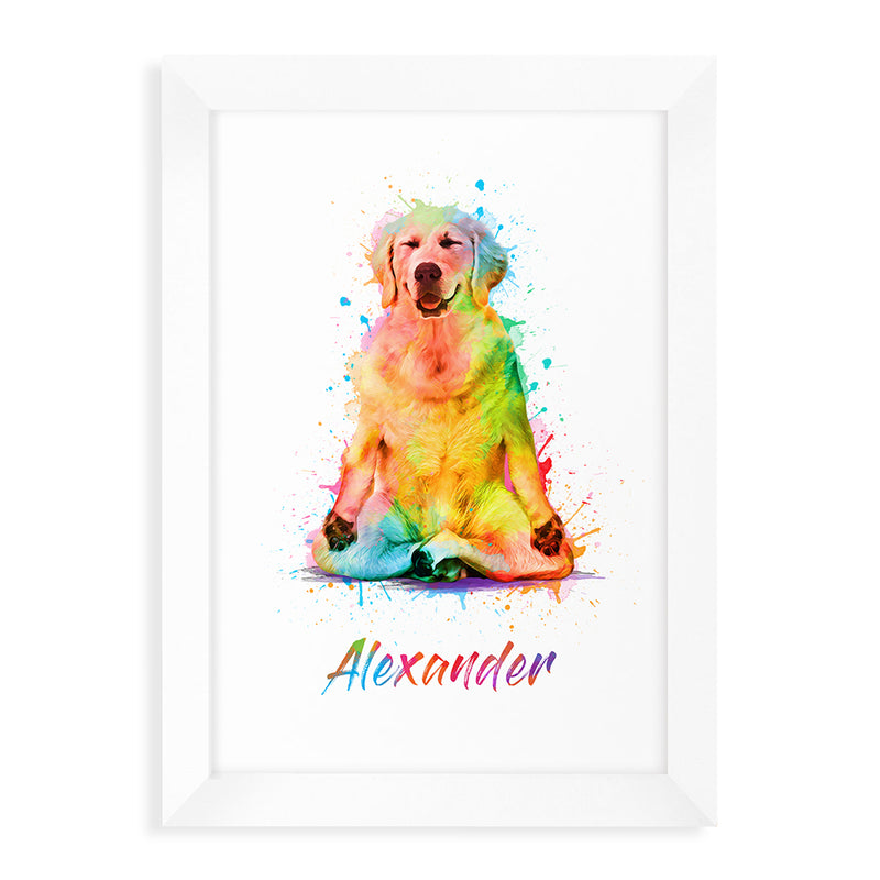 Personalised Watercolour Dog Yoga Print