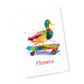 Personalised Watercolour Duck Skateboarding Print