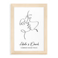 Personalised Romantic Line Art Loving Couple Print