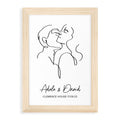 Personalised Romantic Line Art Embracing Couple Print