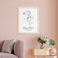 Personalised Romantic Line Art Kissing Couple Print