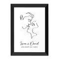 Personalised Romantic Line Art Kissing Couple Print