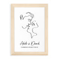 Personalised Romantic Line Art Kissing Couple Print