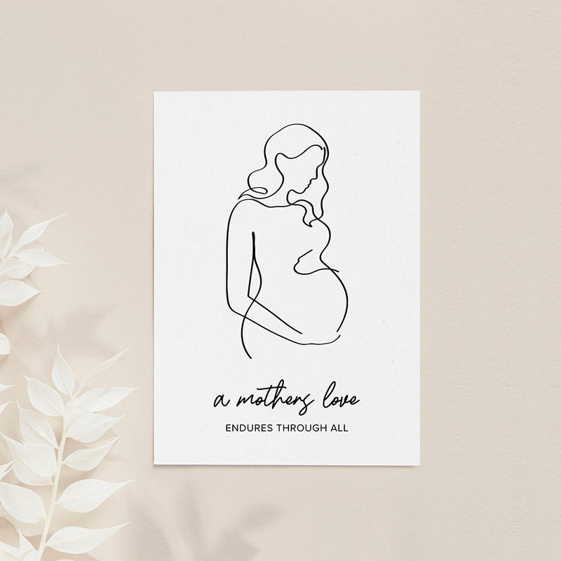 Personalised Line Art Mum to Be Print