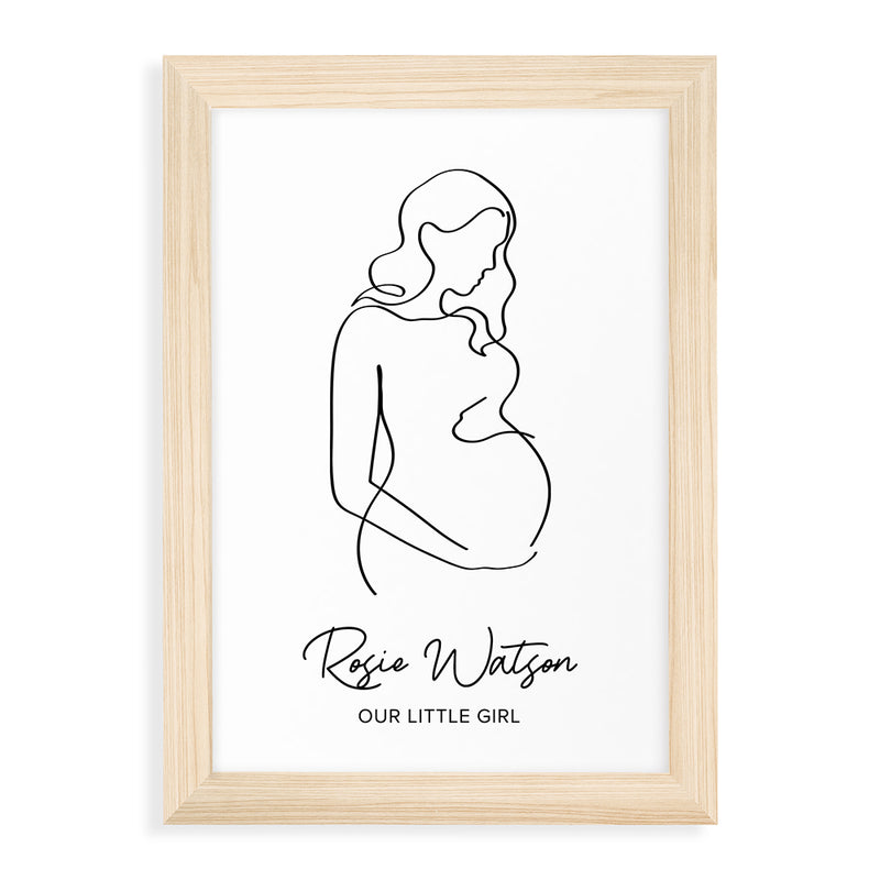 Personalised Line Art Mum to Be Print