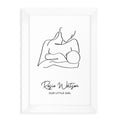 Personalised Line Art New Mum and Baby Feeding Print