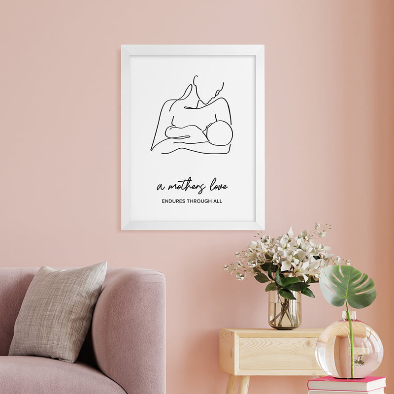 Personalised Line Art New Mum and Baby Feeding Print