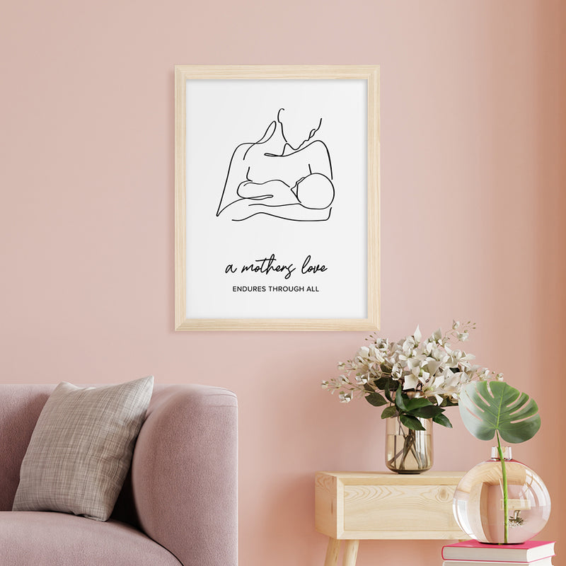 Personalised Line Art New Mum and Baby Feeding Print