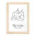 Personalised Line Art New Mum and Baby Feeding Print