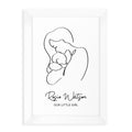 Personalised Line Art New Mum and Babys Love Print