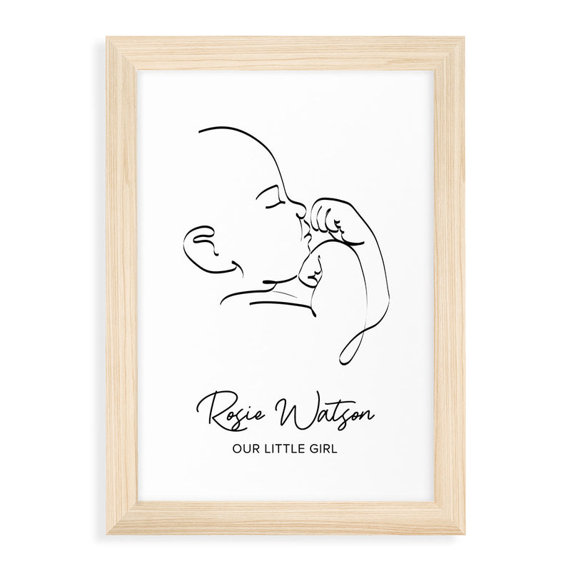 Personalised Line Art Relaxed Baby Print