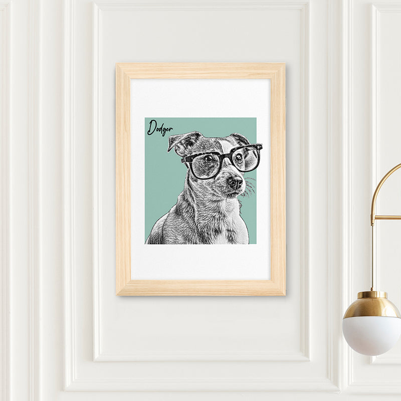 Personalised Pet Portrait Sketch Print