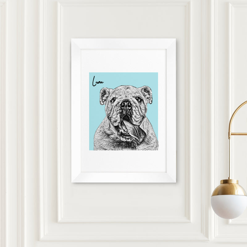 Personalised Pet Portrait Sketch Print