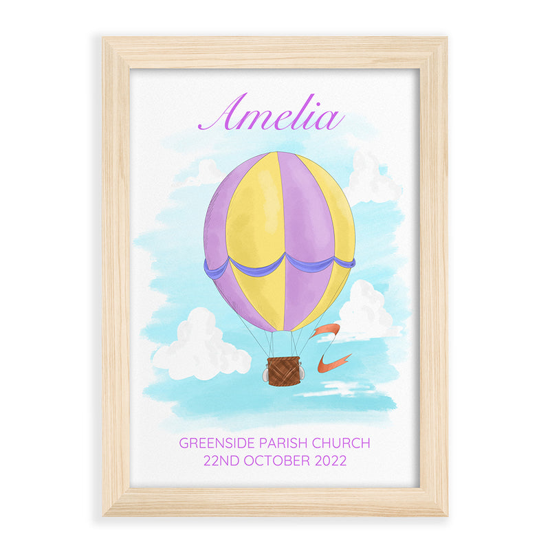 Personalised Hot Air Balloon Framed Print