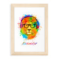 Personalised Watercolour Lion Wild Side Musical Print