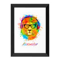 Personalised Watercolour Lion Wild Side Musical Print