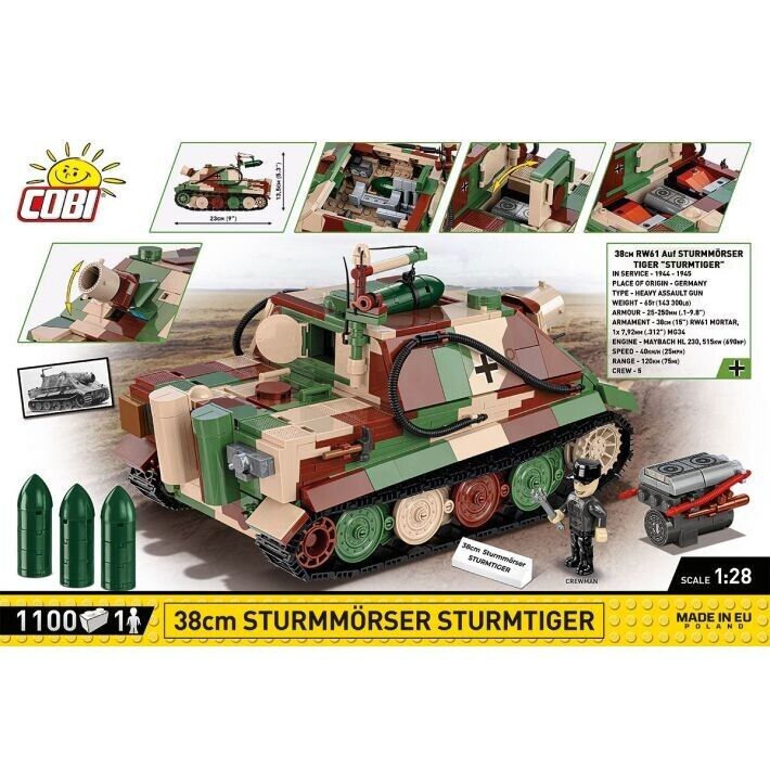 Cobi 2585 World War II Sturmmorser Tiger 1100 pcs