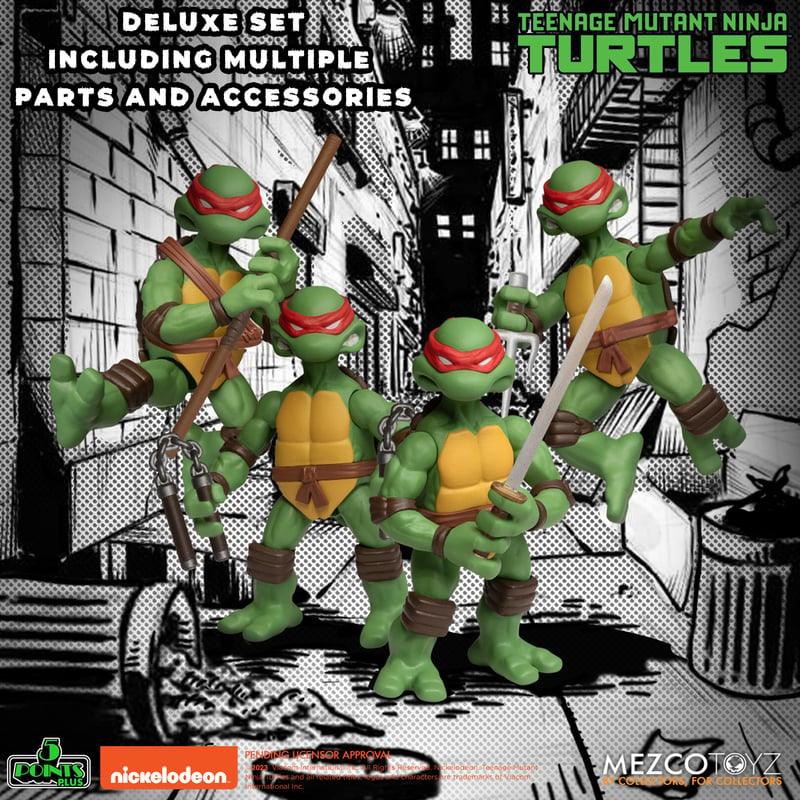 Mezco Teenage Mutant Ninja Turtles 5 Points 4 Figures Deluxe Boxed Set