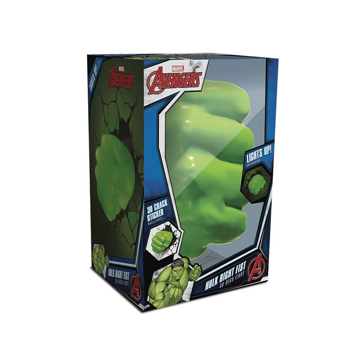 Officially licensed Marvel 3D LED Light. Contains 3D Light sticker for cracking effects 2 plastic dowels with screws instruction Requires 3x AA batteries (not included).
