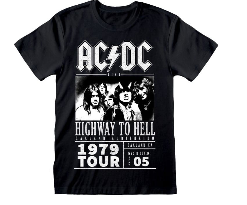 ACDC Highway To Hell 1979 Tour Black T Shirt Size Medium