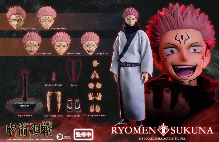 Threezero Ryomen Sukuna Jujutsu Kaisen Action Figure 1 6 Scale 30 cm