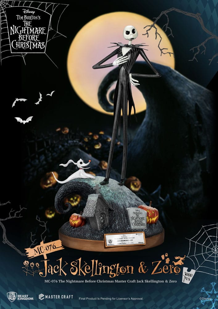 The Nightmare Before Christmas Jack Skellington and Zero Master Craft Statue 39 Centimeter