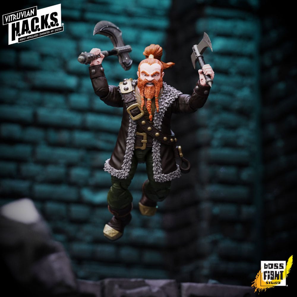 Vitruvian H A C K S Dwarf Mercenary Grimgrom Vitruvian H A C K S Action Figure