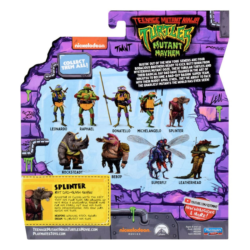 Teenage Mutant Ninja Turtles Splinter Mutant Mayhem Action Figure, alternate view