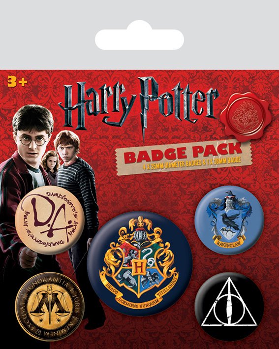 Harry Potter Hogwarts Movie Pin Back Buttons 5 Pack